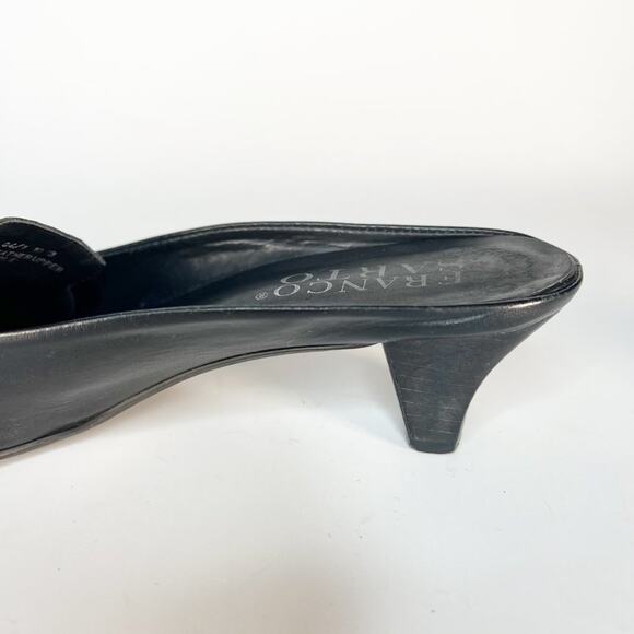 Franco Sarto Black Leather Kitten Heels Mules Shoes Shoes 7 - Picture 10 of 13